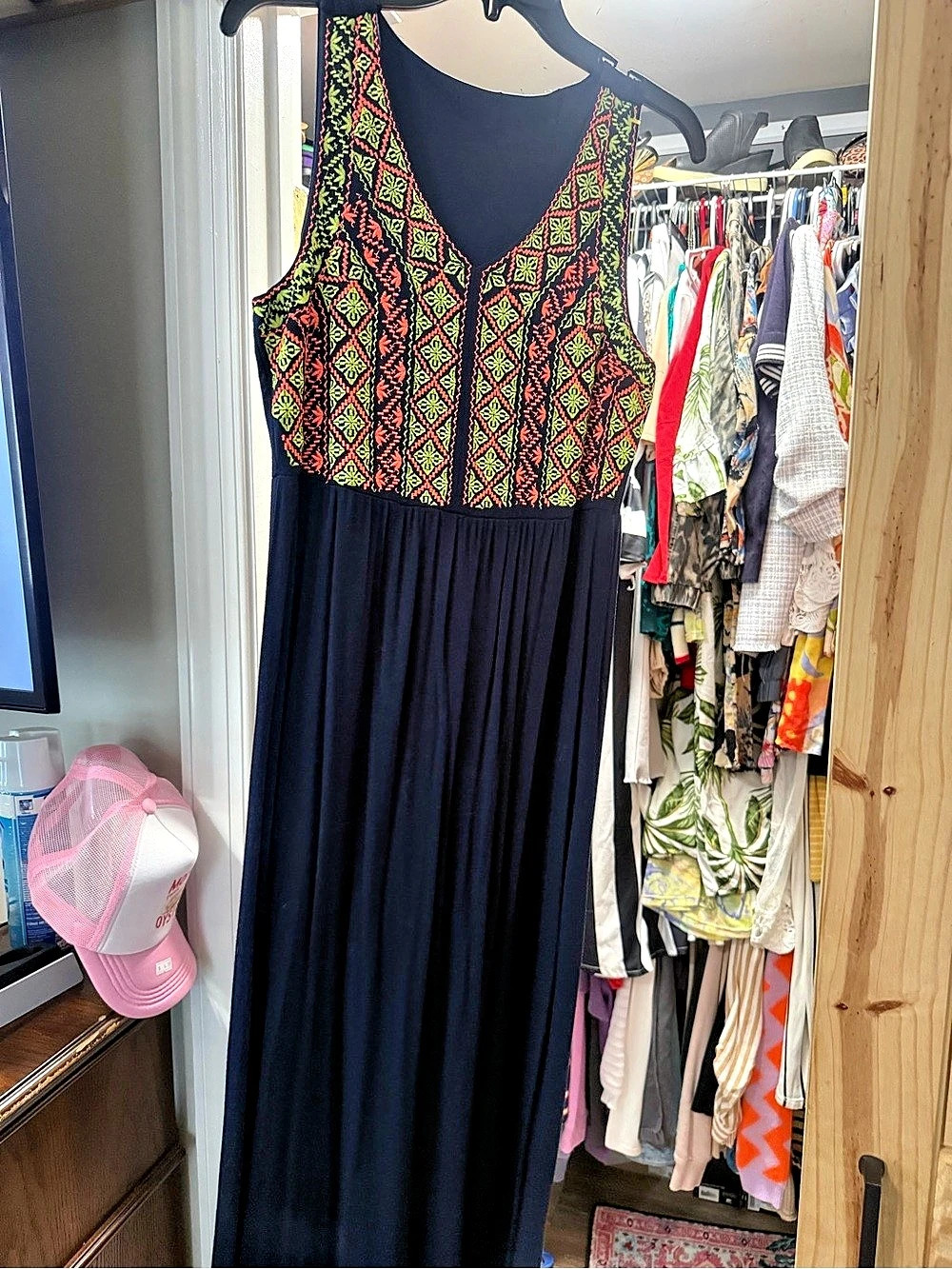 Women's Maxi Dress in Navy & Green Like New